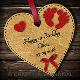Personalised Happy 1st Birthday Heart