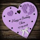 Personalised Happy 1st Birthday Heart