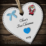 Personalised Baby's First Christmas Bauble Heart
