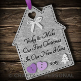 Personalised Our First Christmas in a New Home Bauble House