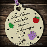 Personalised Christmas Gift Bauble for Teacher