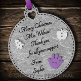 Personalised Christmas Gift Bauble for Teacher