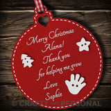 Personalised Christmas Gift Bauble for Childminder