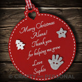 Personalised Christmas Gift Bauble for Childminder