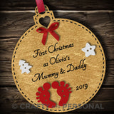 Personalised First Christmas as Mummy and Daddy Bauble