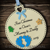 Personalised First Christmas as Mummy and Daddy Bauble