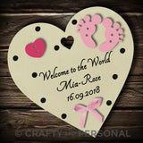 Personalised Welcome to the World New Baby Heart
