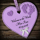 Personalised Welcome to the World New Baby Heart